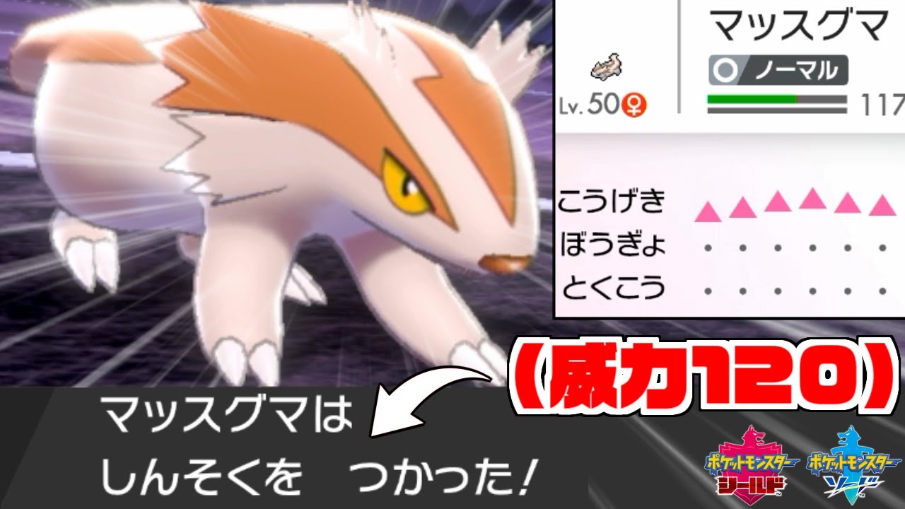 最強の色違いポケモンを生みました。 脅威の"しんそくはらだいこマッスグマ"【ポケモン剣盾】