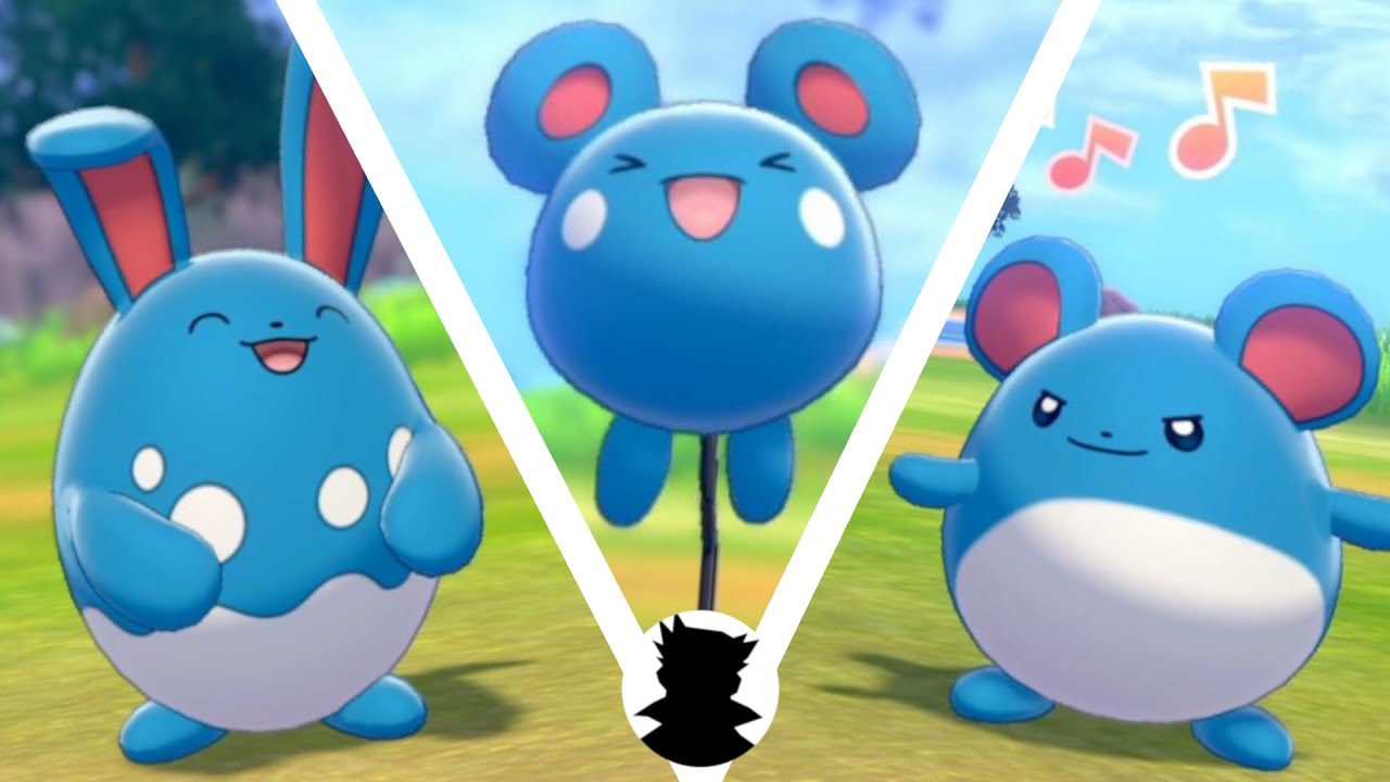 【ポケモンキャンプリサーチ】マリルリ・マリル・ルリリ＆進化系とかわいい色違い