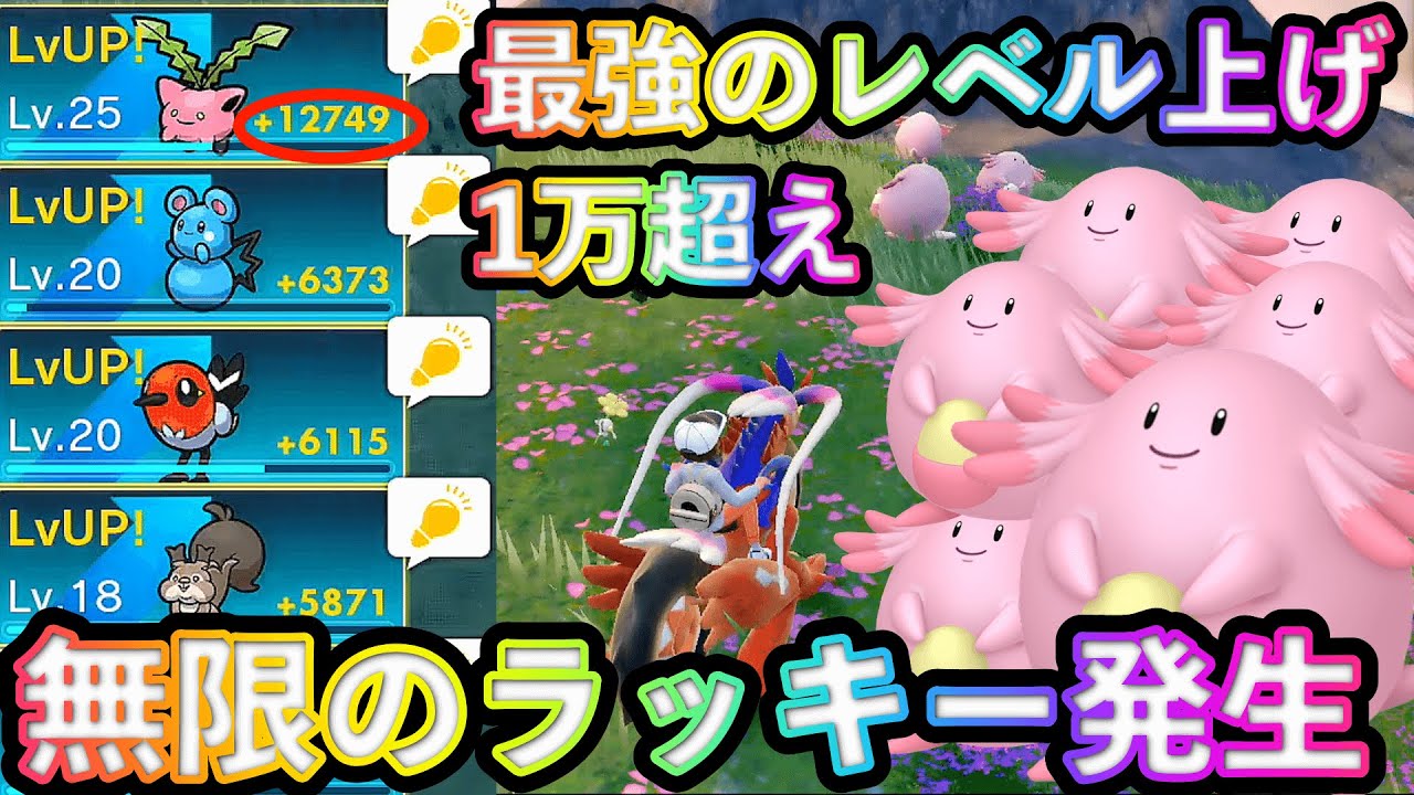 【ポケモンSV 】簡単にすぐ経験値が1万もらえる！ラッキーが無限に出てくる最強のレベル上げを紹介！
