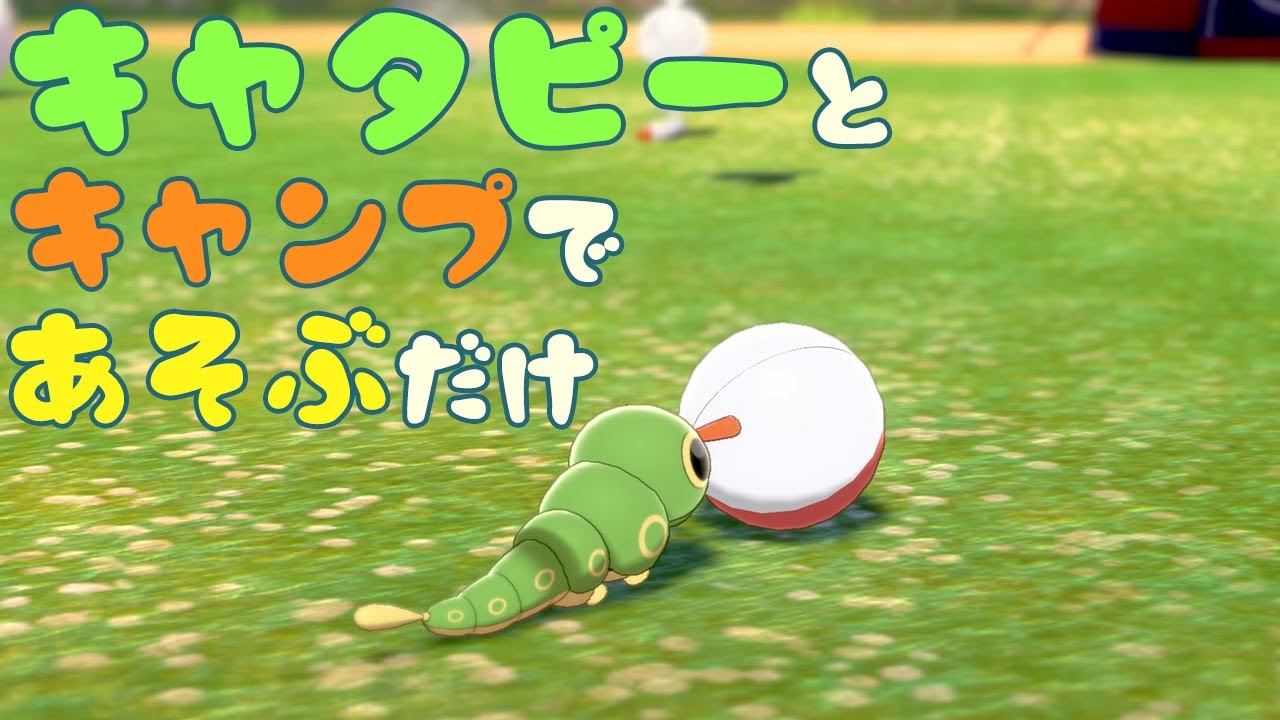 キャタピーとキャンプで遊ぶ