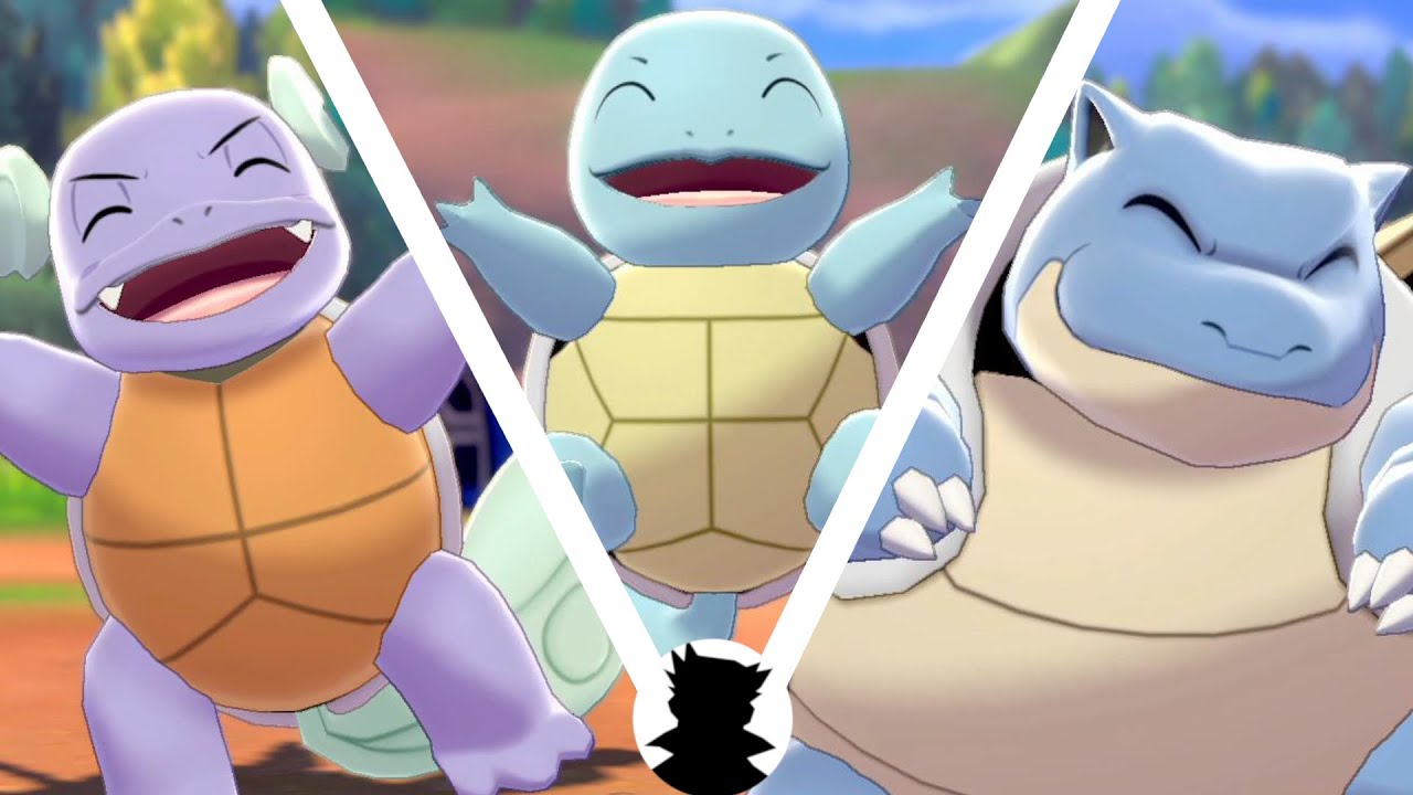 【ポケモンキャンプリサーチ青】ゼニガメ・カメール・カメックス/進化系とかわいい色違い