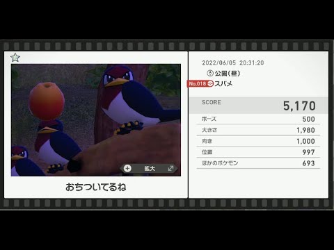 Newポケモンスナップ　★1スバメ【5170】