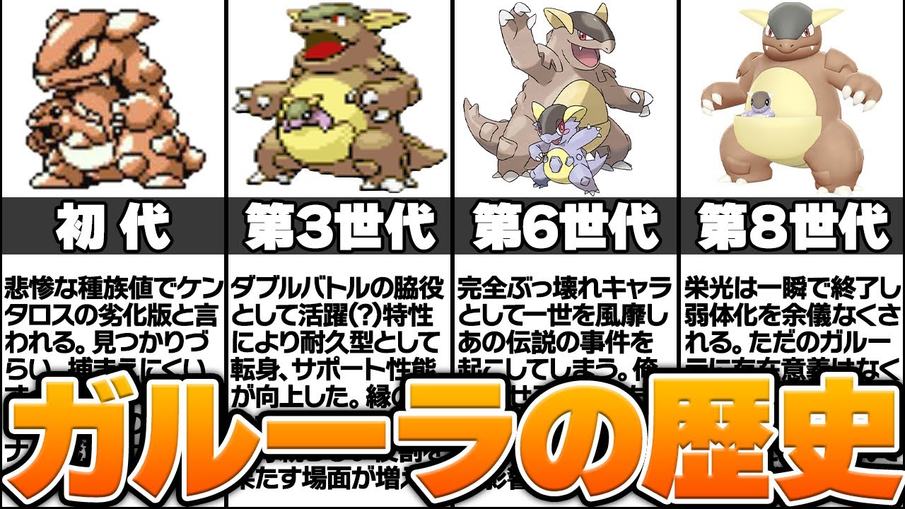 冷酷な親子愛ポケモン「ガルーラ」の歴史に涙が止まらない...