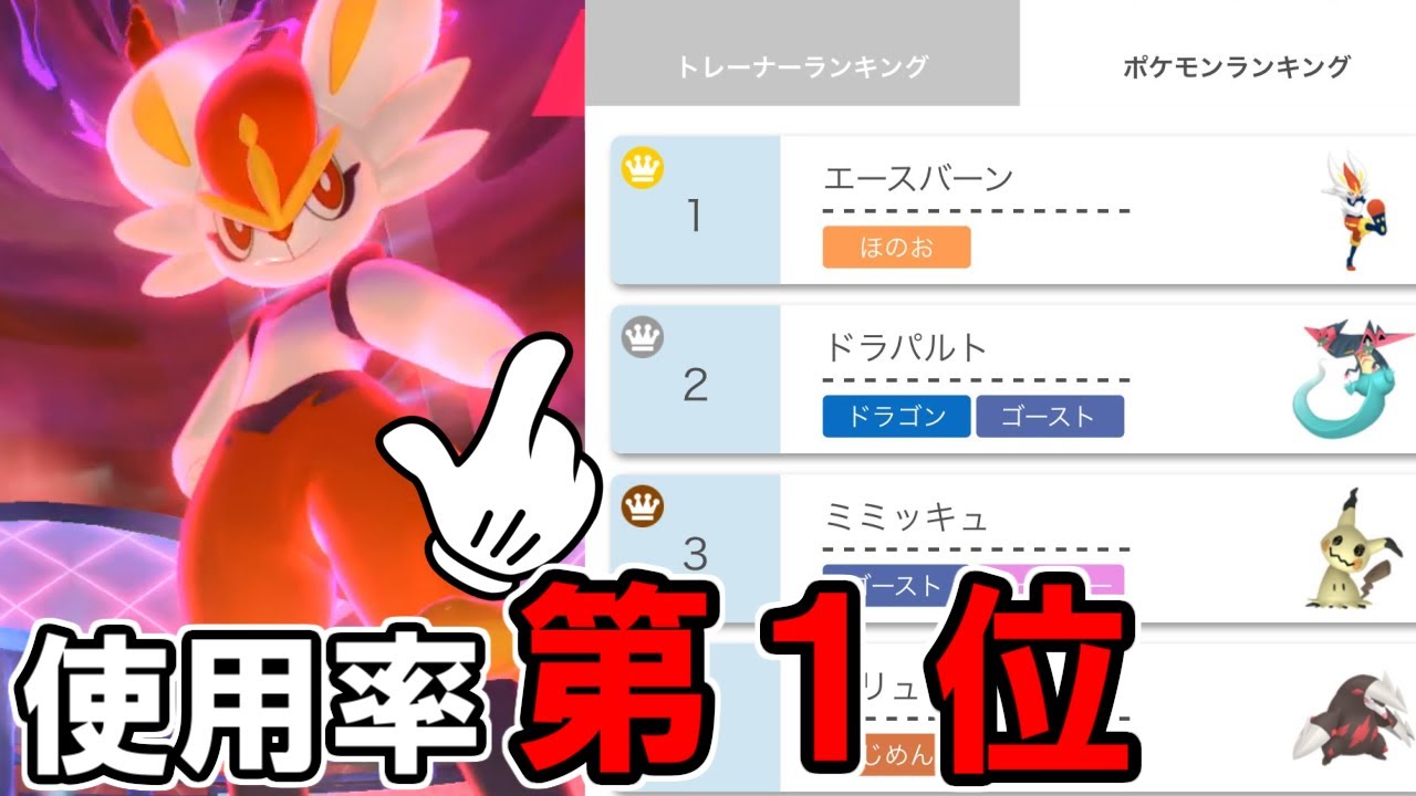 エースバーンが強すぎて使用率"１位"になる(解禁からわずか３日)【ポケモン剣盾】