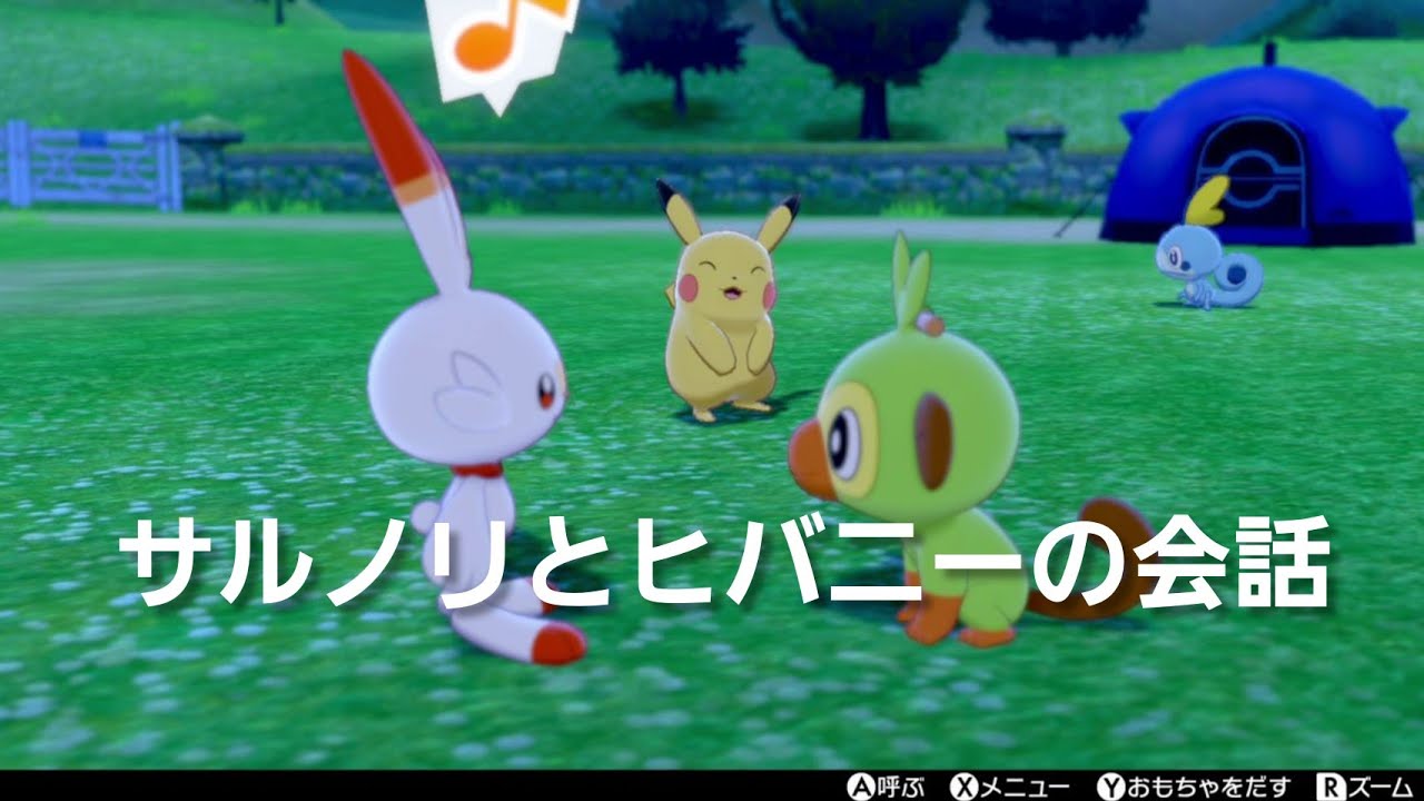 おいでよ！ポケモンキャンプ！サルノリとヒバニーの会話