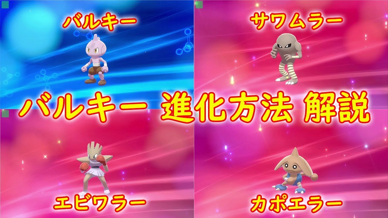 【バルキー】進化方法 解説【カポエラー サワムラー エビワラー ポケモン ソード シールド ポケモン剣盾】