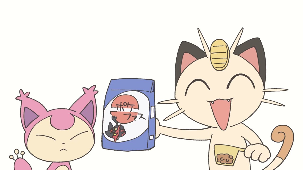 【手描き声真似】エネコにご飯をあげるニャース【Vtuber/守屋えるる】