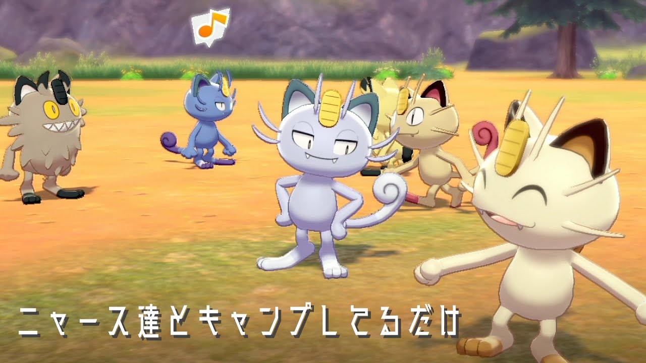 【ポケモン剣盾】ニャース達とキャンプしてるだけの動画【ポケモンキャンプ】