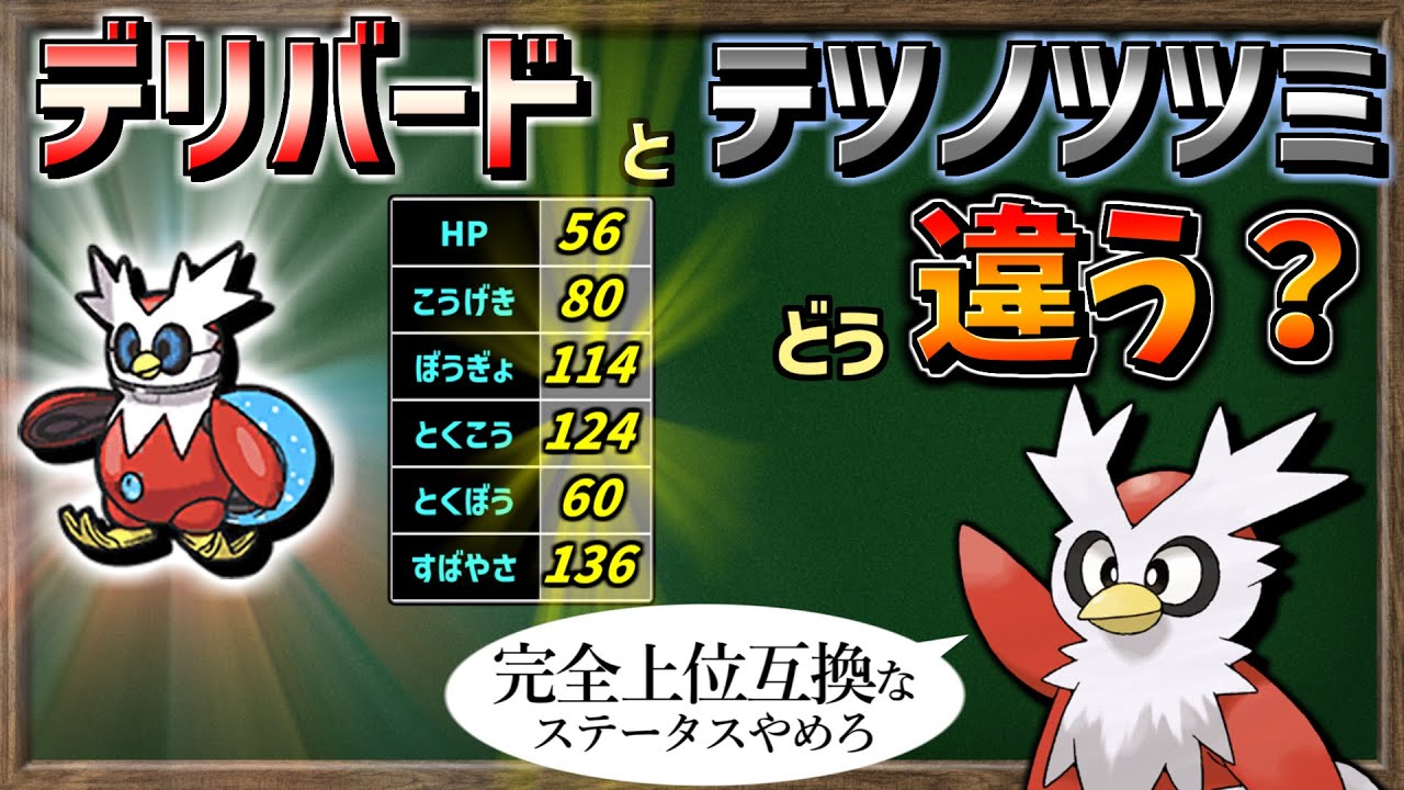 【ゆっくり解説】『デリバード と テツノツツミ』は一体どう違うのか？パラドックスポケモンと原種の比較！【ポケモンSV】