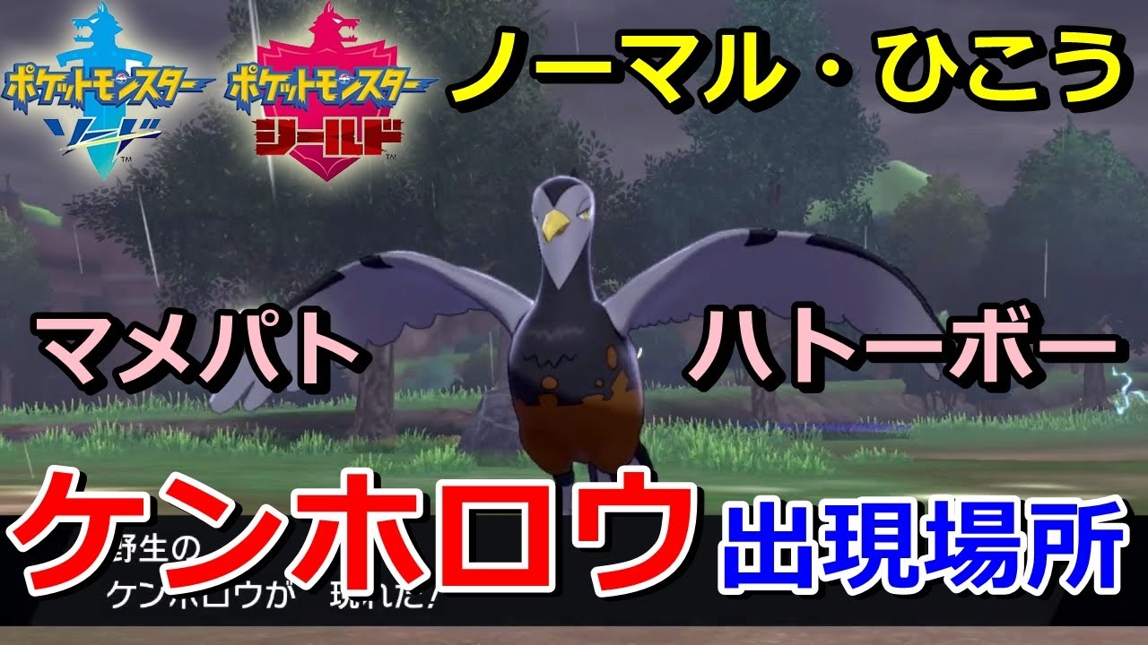 【ポケモン剣盾】『ケンホロウ（マメパト・ハトーボー）』の出現場所・入手方法！タイプ「ノーマル・ひこう」実況解説【ソード・シールド】ニャン速ちゃんねる