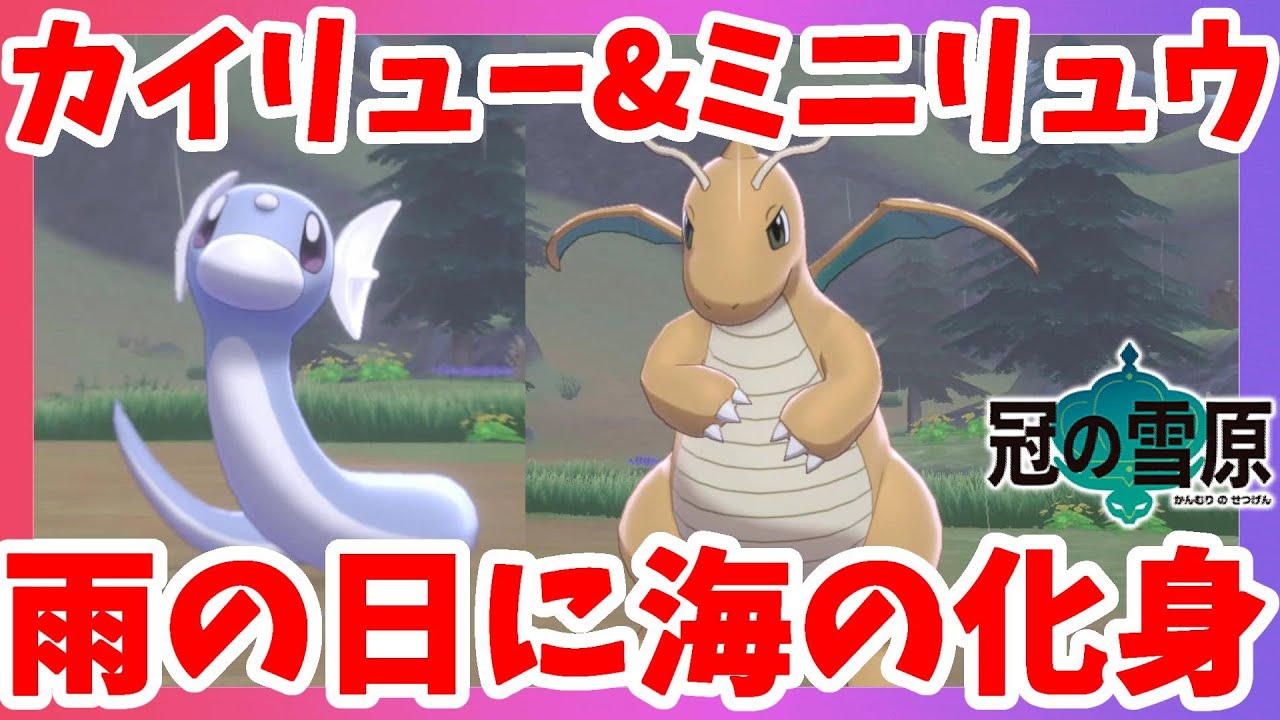 【ポケモンソードシールド】海の化身！野生のカイリュー！ミニリュウゲット！冠の雪原【エキスパンションパス】