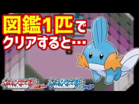 【ポケモンRS】図鑑1匹で殿堂入りしてスタッフロールを見る！！