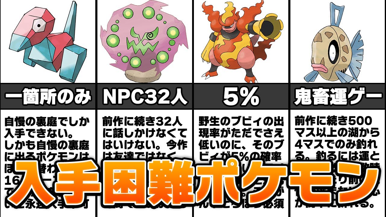 ダイパリメイクで入手困難なポケモンランキング TOP5
