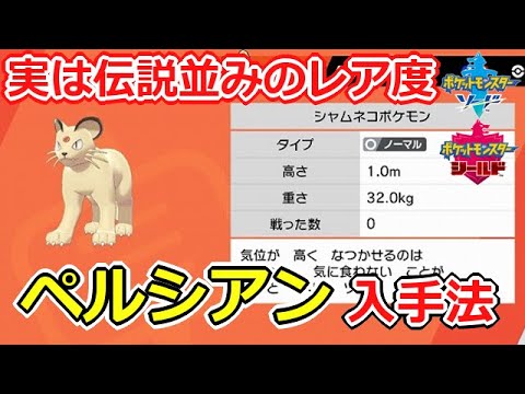ペルシアン入手法/シャムネコはガラル地方ではレアモンスターだった【ポケモン剣盾/ソードシールド】