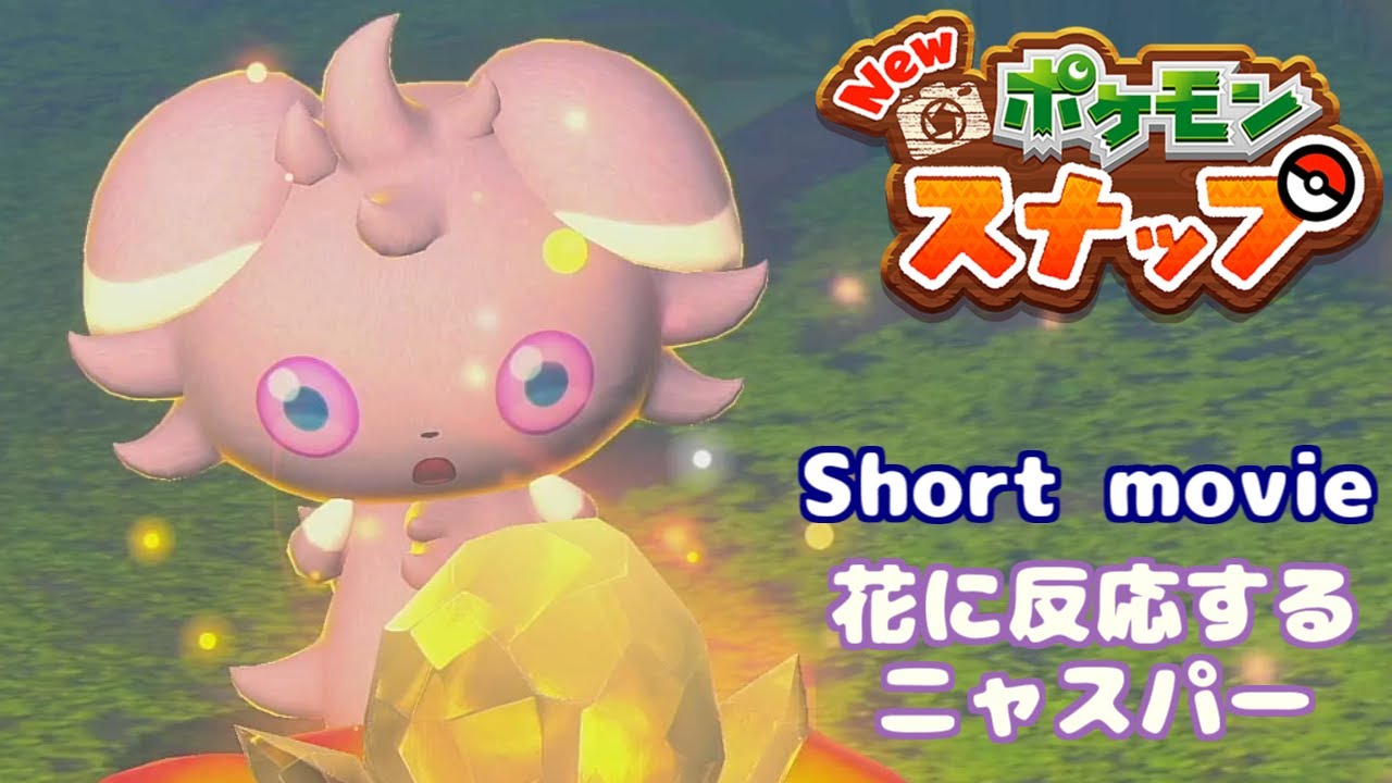 [ポケモンスナップ Short movie] ニャスパーの目の前でクリスタルフラワーを光らせてみた