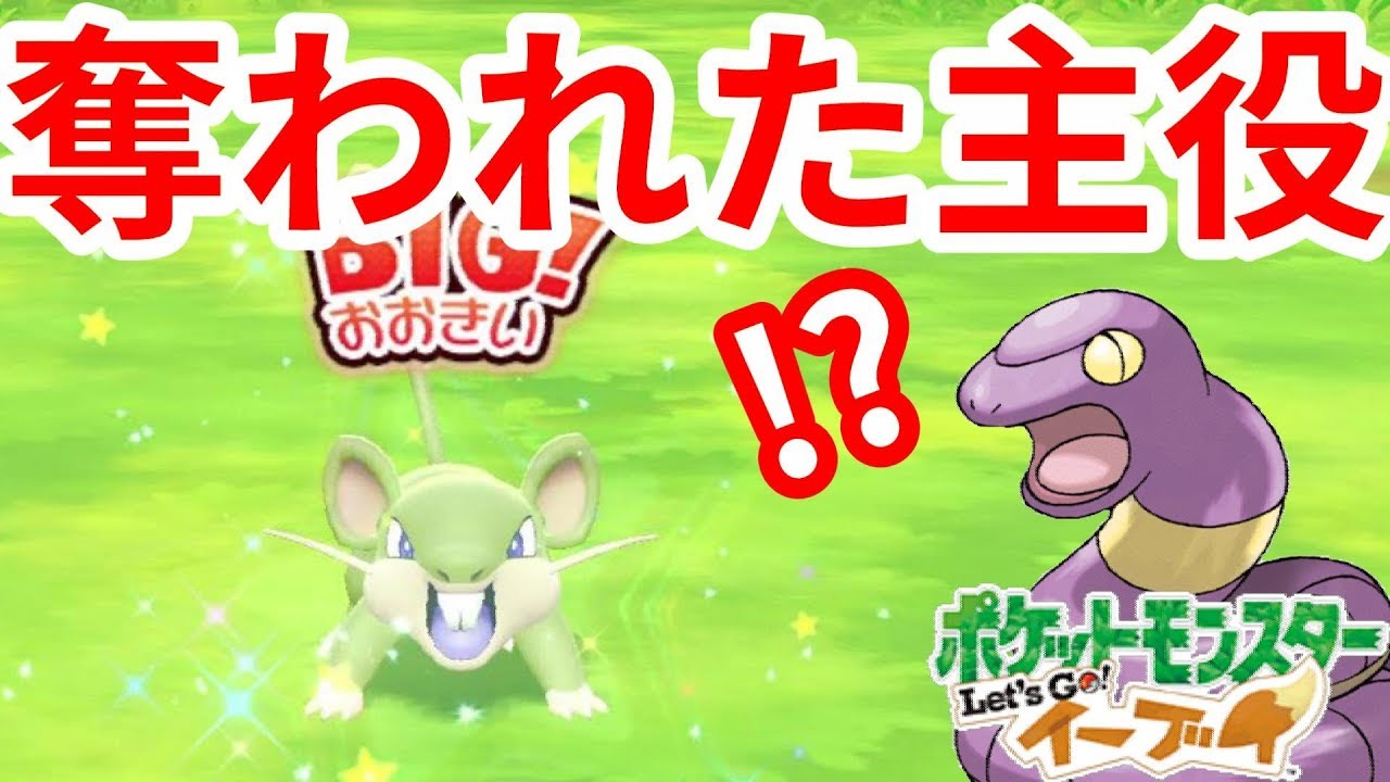 誘惑に負けました。アーボ連鎖でコラッタ色違い出現！【ポケモンLet'sGO！イーブイ】