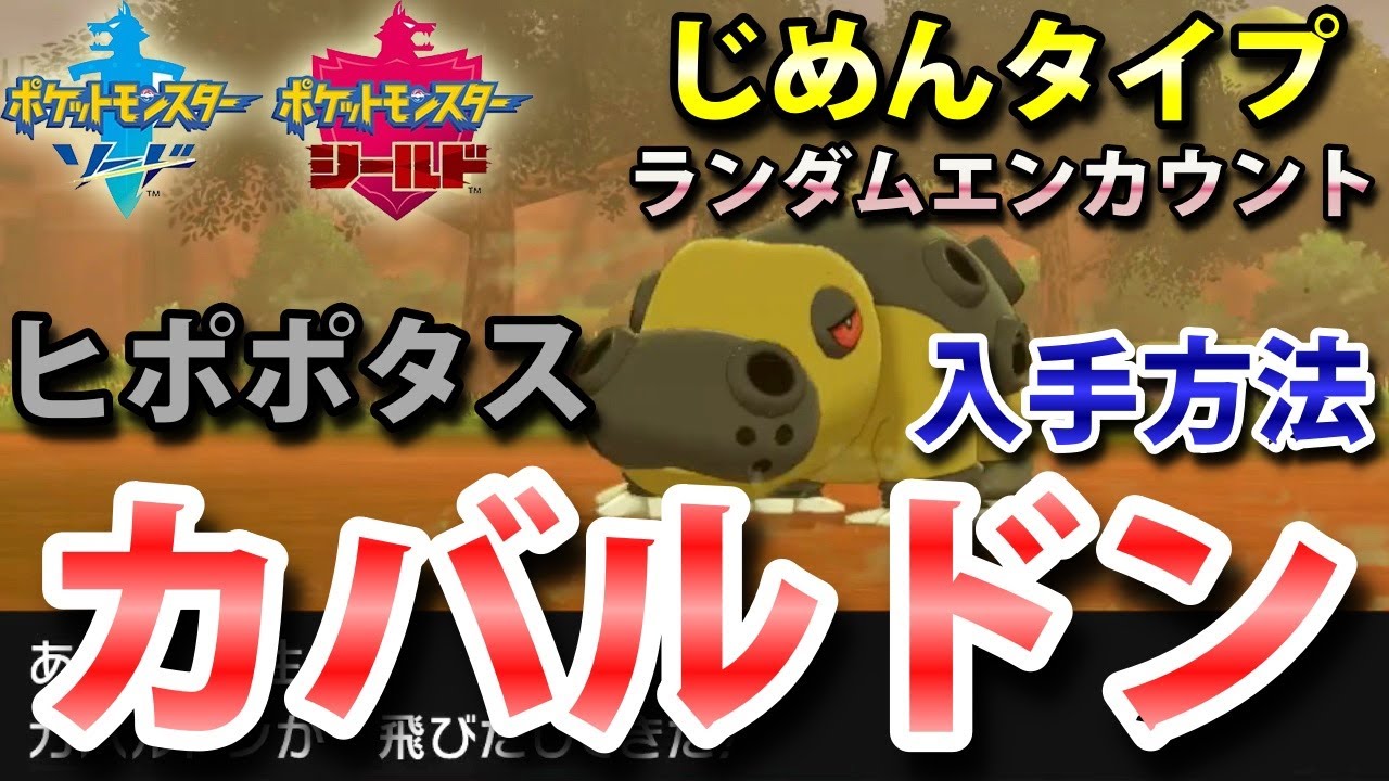 【ポケモン剣盾】『カバルドン（ヒポポタス）』の出現場所・進化条件・入手方法！タイプ「じめん」実況解説【ソード・シールド】ニャン速ちゃんねる