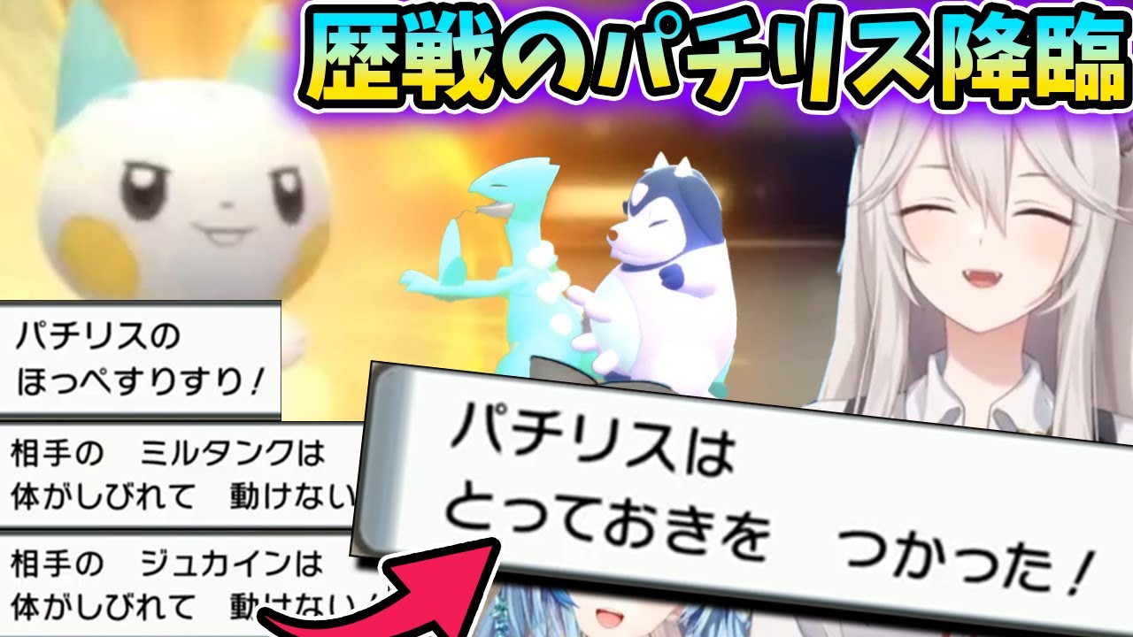 【ししらみ】あの伝説が再び...相棒パチリス歴史に名を刻む【ホロライブ/切り抜き/Vtuber/獅白ぼたん＆雪花ラミィ/ポケモン】