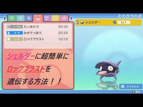 【ポケモン　ダイパリメイク】シェルダーに簡単にロックブラストを遺伝する方法！覚えさせ方！【ポケモンBDSP】