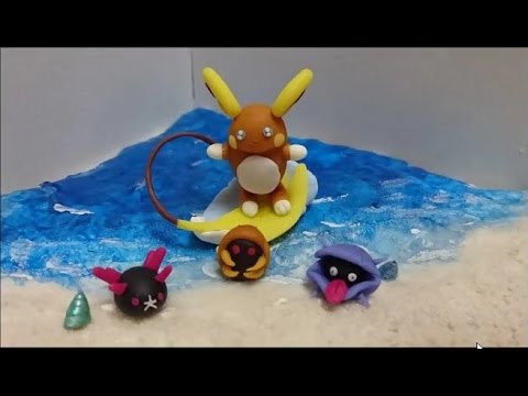 アローラの姿をしたライチュウを粘土で作ってみた☆