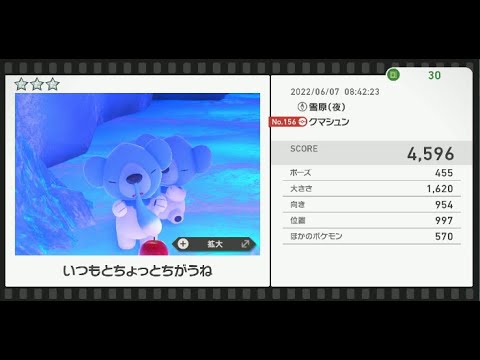Newポケモンスナップ　★3クマシュン【4596】