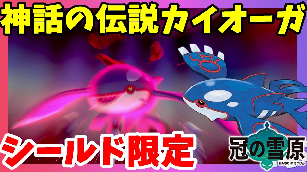 【ポケモンソードシールド】カイオーガ！シールド限定伝説ポケモンがついにきたー！冠の雪原【エキスパンションパス】