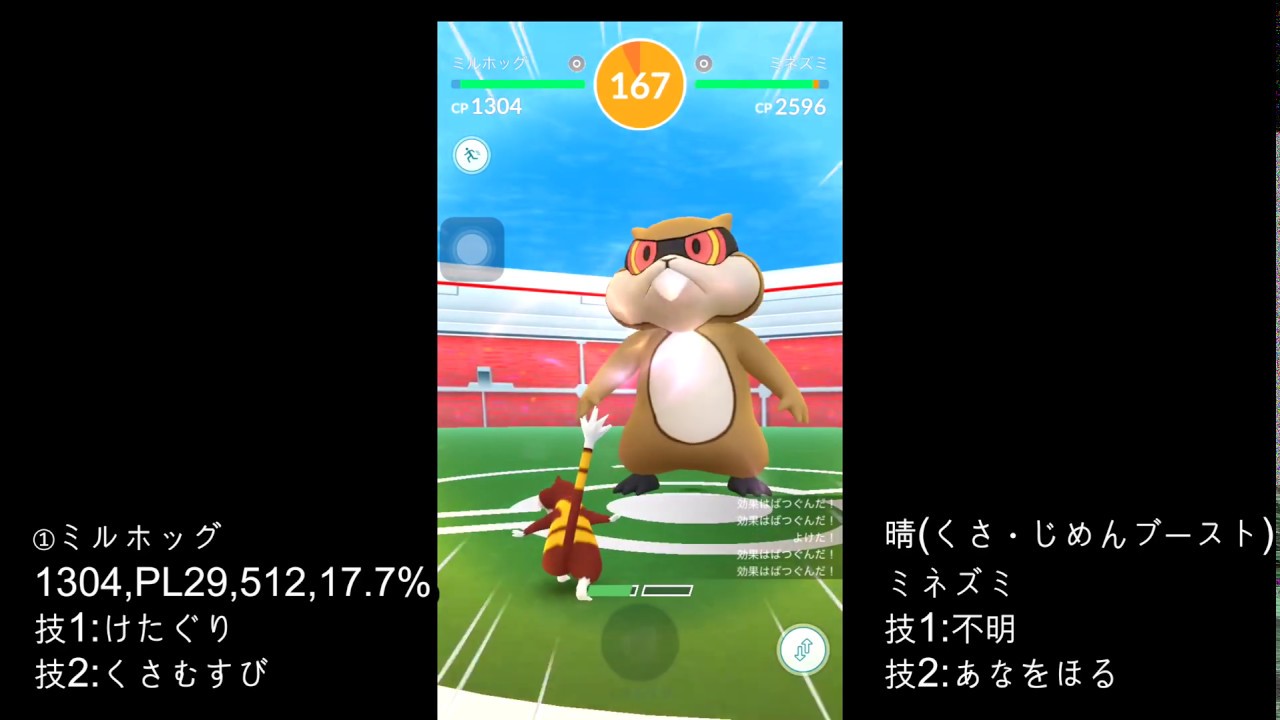 【ポケモンGO】 ミルホッグ VS ミネズミ ソロレイド