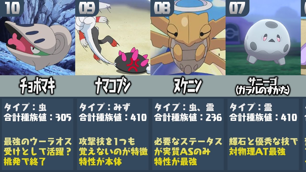 ポケモン廃人が厳選した『種族値が低いのに強すぎるランキングTOP10』【ポケモン剣盾】