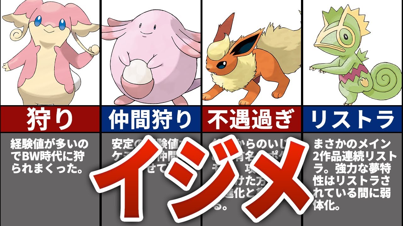 【歴代ポケモン】トレーナーや公式にいじめられているポケモン6選