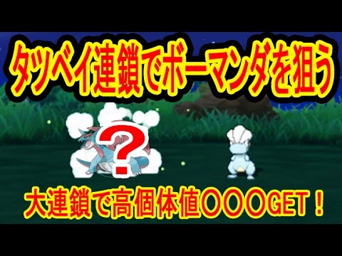 タツベイの仲間を呼ぶでボーマンダを狙う！大連鎖で高個体値GET！ポケットモンスターサン・ムーン　つちのこ実況