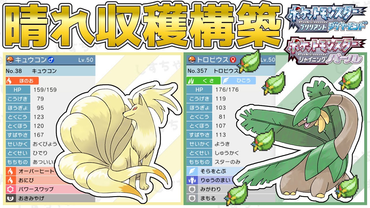 【晴れ収穫】スターのみを大量に収穫！？晴れ『トロピウス』を使って対戦！型紹介【ポケモンBDSP】【対人戦】【No.5】