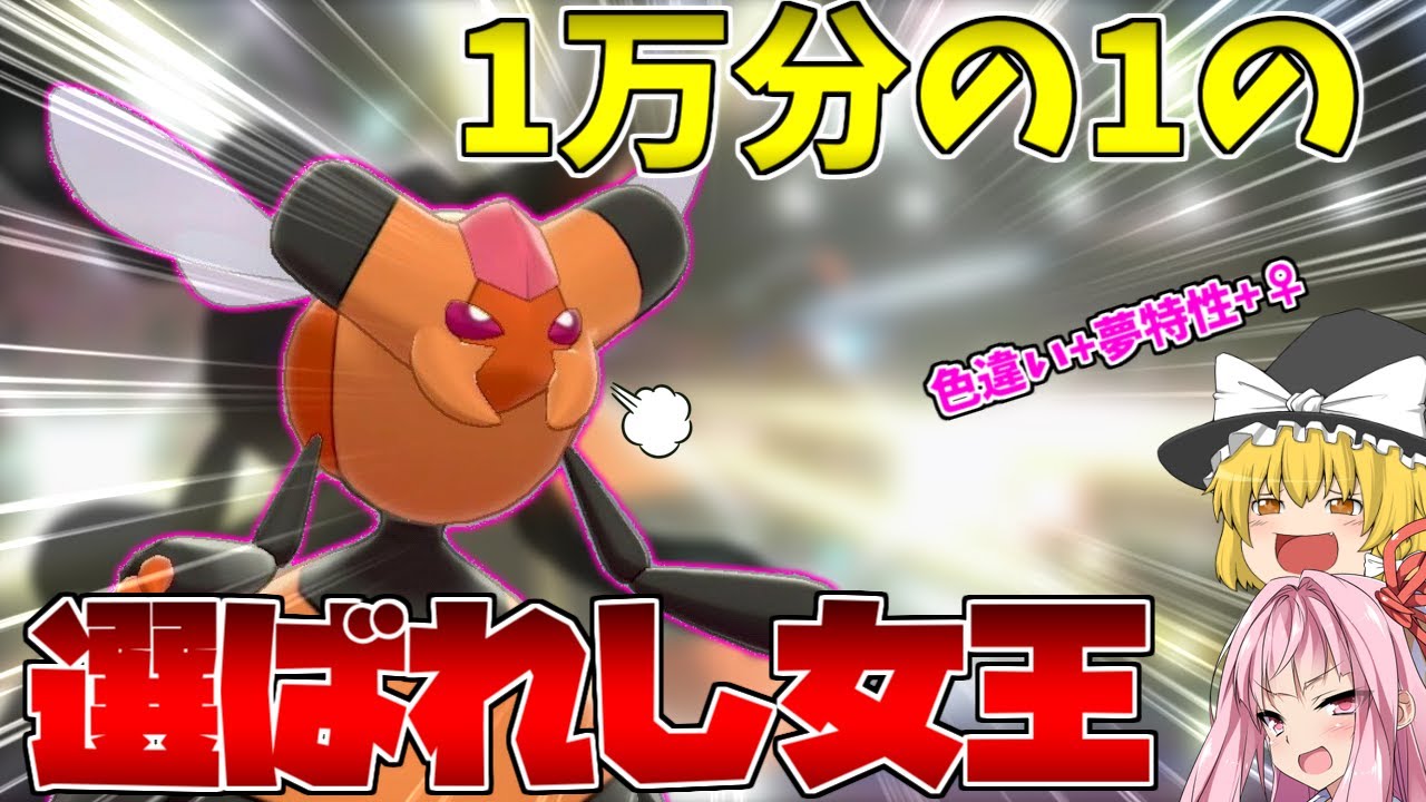 【ポケモン剣盾】紅く輝く色違いビークインが舞い踊る！ ～ 1万分の1を乗り越え、夢特性の色違い女王は今降臨する【ボイスロイド+ゆっくり実況】