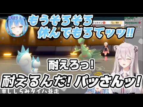 【ポケモンBDSP】最後の対決で大活躍する獅白ぼたんの相棒パチリスと新人のツボツボに、泣きを見る雪花ラミィ【ホロライブ/切り抜き】