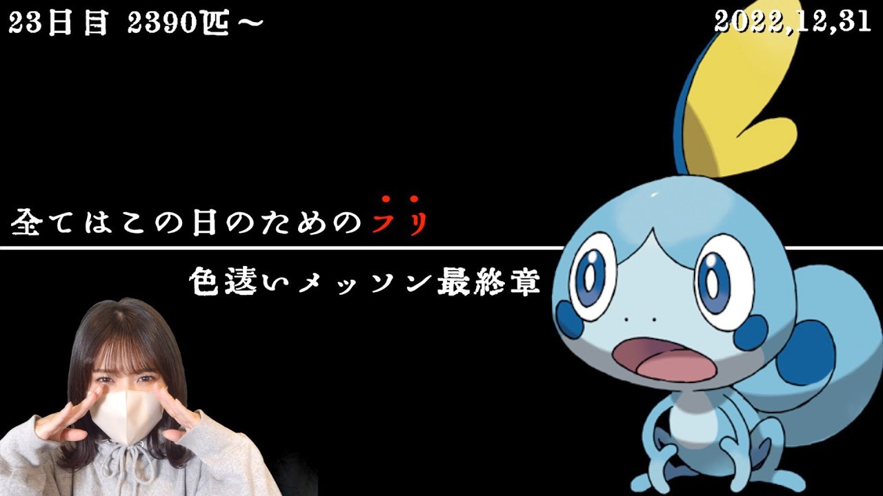 色違いメッソンを出して2022年を有終の美で飾る!!23日目【ポケモン剣盾】