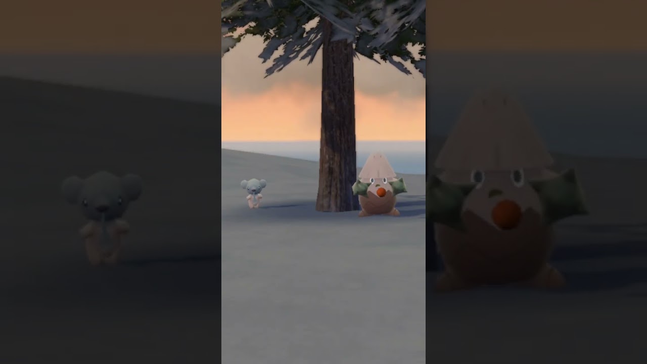 きのみを食べるユキカブリと立ち止まるクマシュン【ポケモンスカーレット・バイオレット】