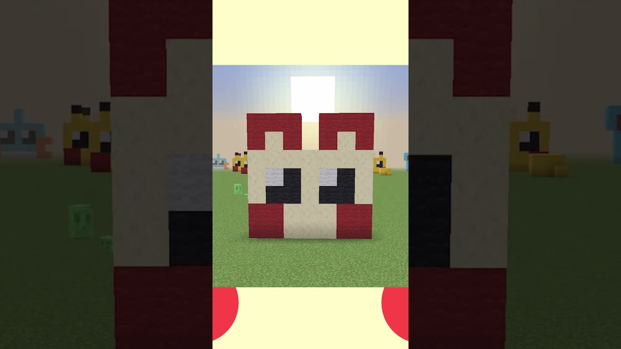 30秒で作れるプラスル/Plusle #shorts 【マイクラ ポケモンドット絵】Minecraft/マインクラフト