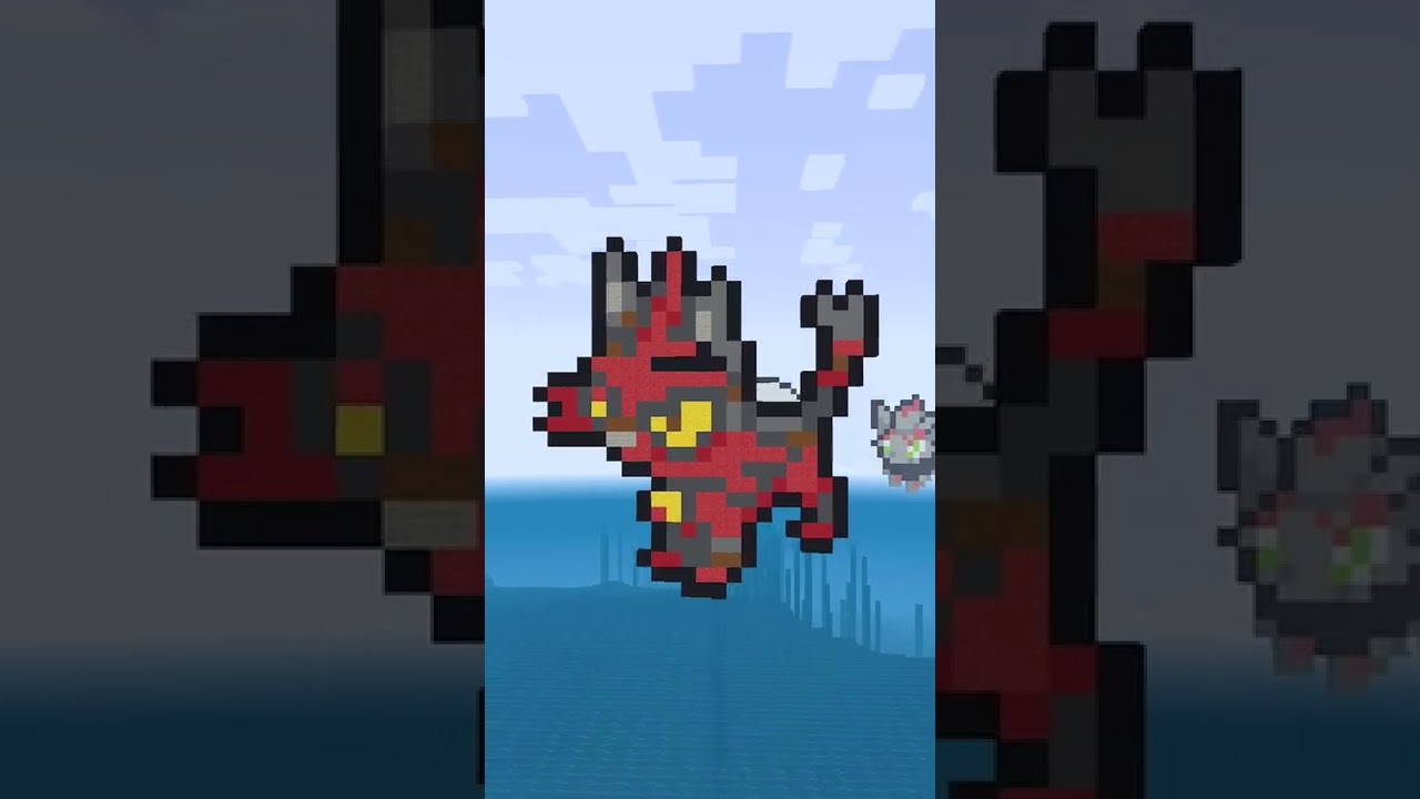 ニャヒート #shorts 【マイクラ ポケモン ドット絵/Pokemon pixelart】
