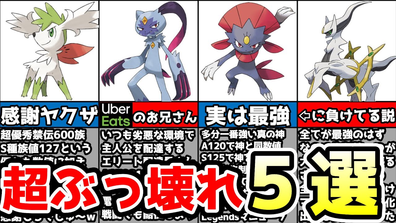 【意外】本当にゲームバランスを壊してしまった最強すぎるポケモン5選【ポケモンレジェンズアルセウス】