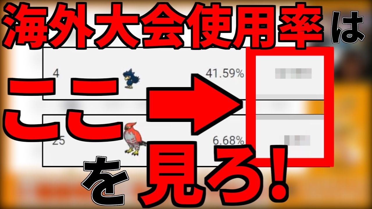 使用率4位のヤミカラスが弱い！？海外大会の使用率ランキングはここを見ろ！