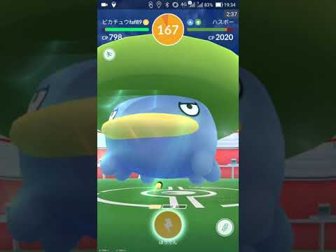 【ポケGO 2019】172：ソロレイド「ハスボー(みずてっぽう・エナジーボール)」T:175-142(33s)初対戦