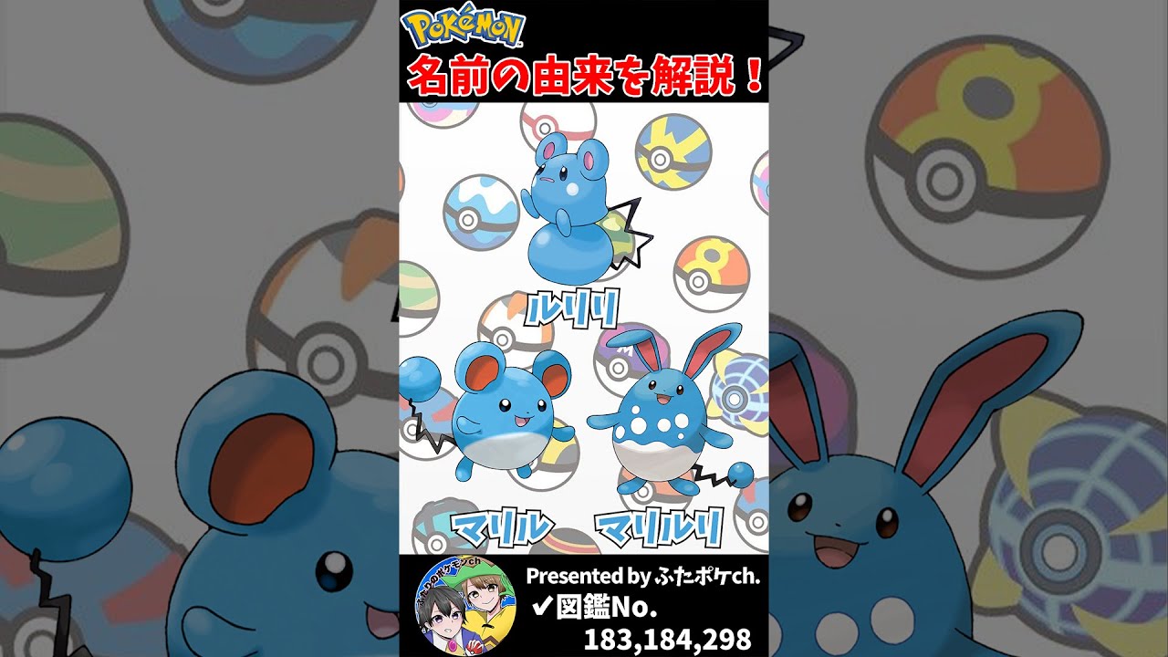 ポケモン名の由来『ルリリ・マリル・マリルリ』 #Shorts
