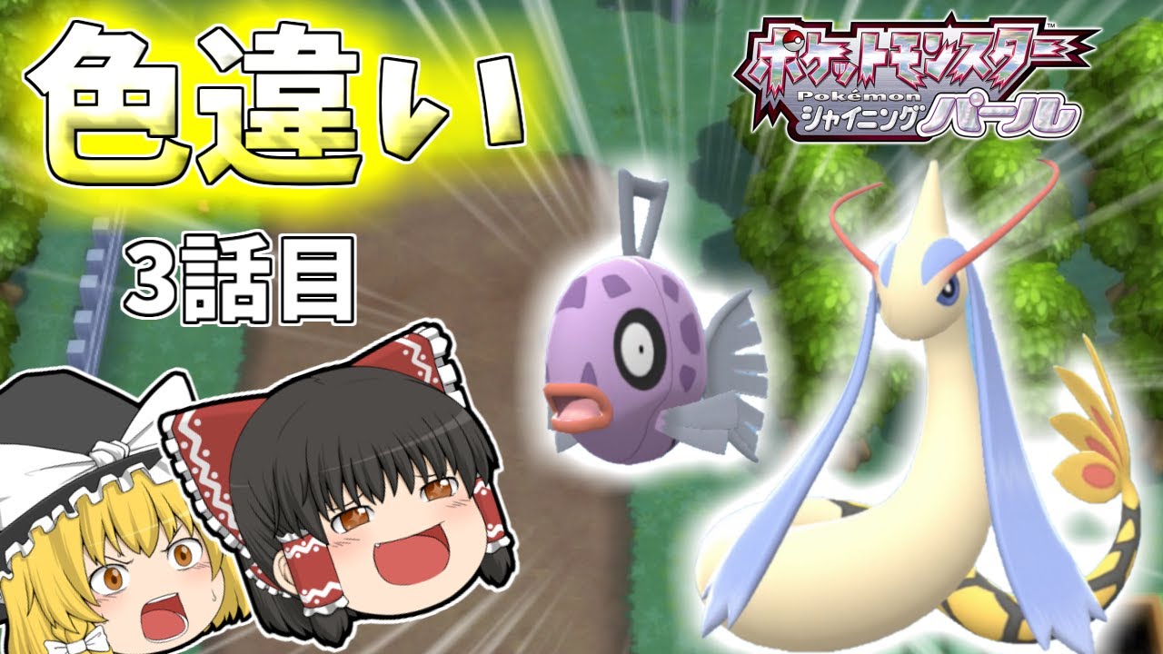 色違いシロナパーティでシロナを倒したい！#3　色ミロカロス捕獲の巻 【ゆっくり実況】【ダイパリメイク】【ポケモンBDSP】