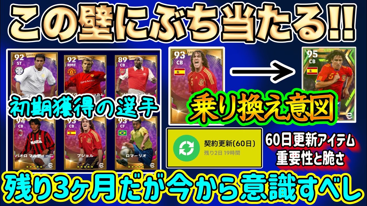 【意識は今から!!】eFootball2023 初期獲得選手残り3ヶ月の●● まだ3ヶ月あるなんて悠長すぎる!! いますべき乗り換えの意図と更新の重要性と脆さ【イーフト/eFootballアプリ】
