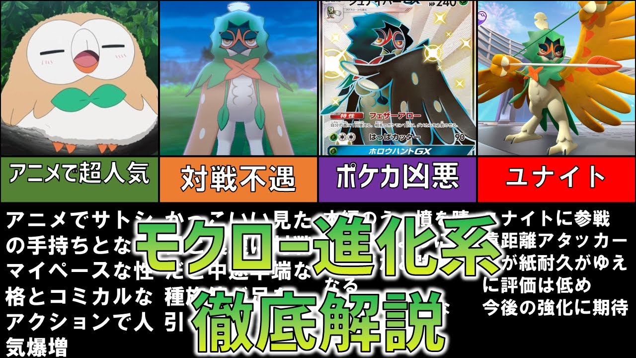 【ポケモンレジェンズ】優遇？不遇？モクロー進化系徹底解説【ゆっくり解説】