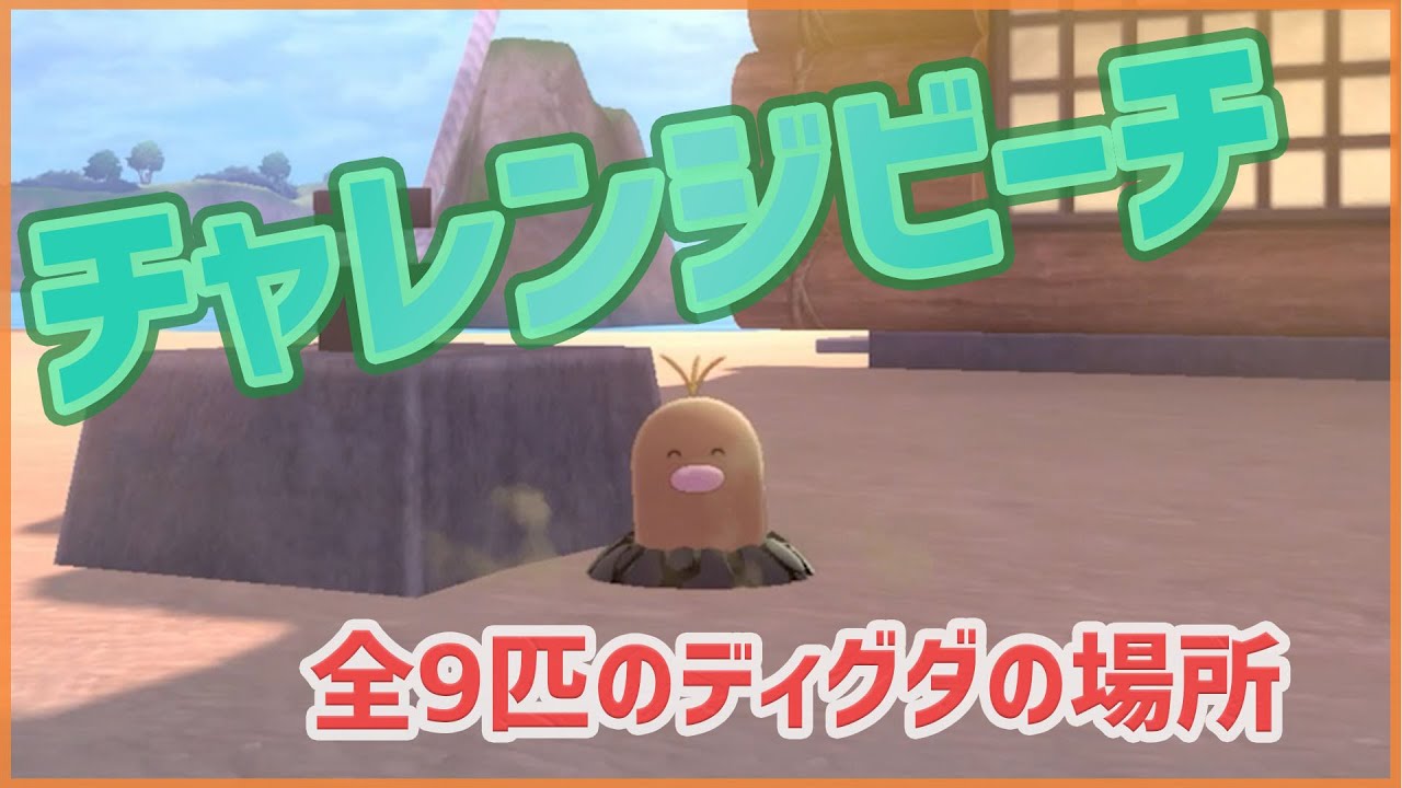 【ポケモンソードシールド】チャレンジビーチ｜全9匹のディグダの場所【ポケモン剣盾】