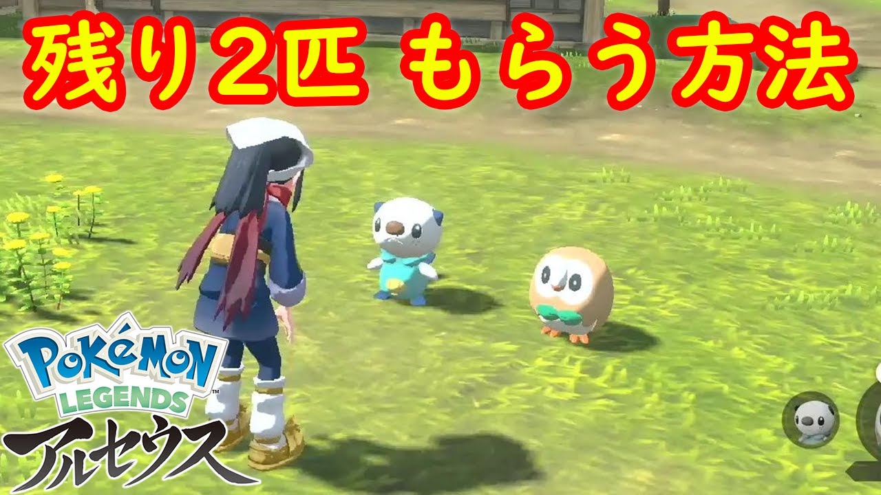 【ミジュマル モクロー ヒノアラシ】最初の3匹 選ばなかった残りのポケモンのもらい方 攻略  【Pokémon LEGENDS アルセウス ポケモン レジェンズ アルセウス】