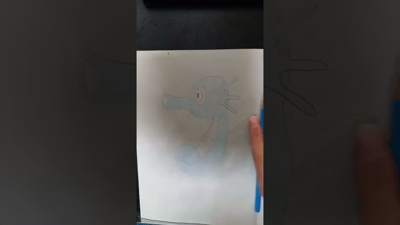 【初代151匹】ポケモン描けるかな？ 【62匹目 タッツー Horsea】 #Shorts