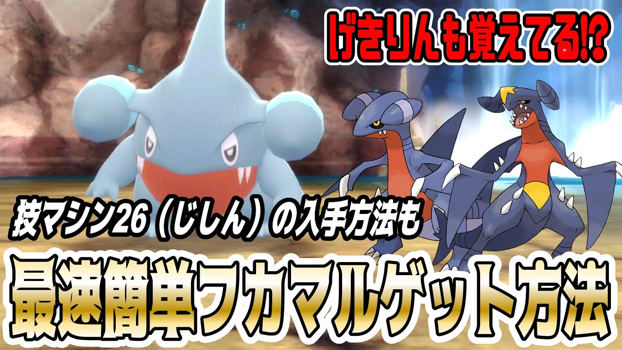 最速で簡単なフカマルの入手方法を実践解説！げきりん持ちもいるかも！？じしんの技マシンは迷いの洞窟のココにあります！【ダイパリメイク】