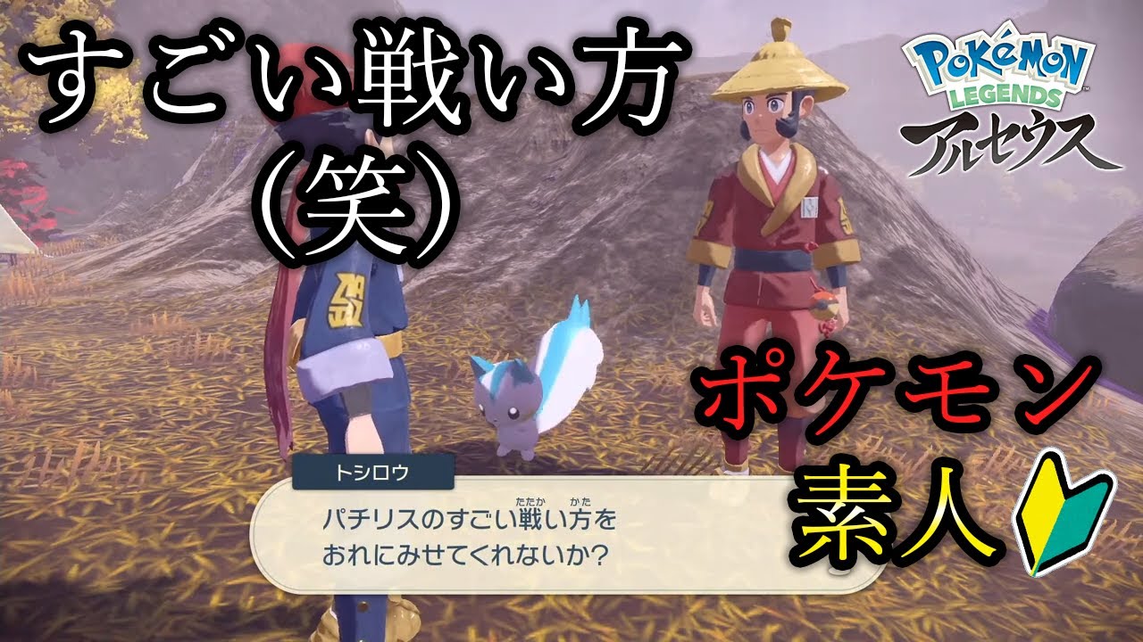 【レジェンズ アルセウス】パチリスのすごい戦い方（笑）を見せつけるポケモン素人【Pokémon LEGENDS アルセウス】