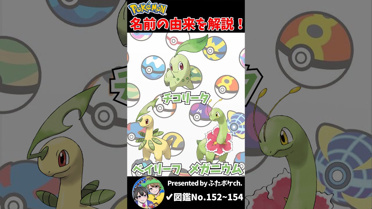 ポケモン名の由来『チコリータ・ベイリーフ・メガニウム』 #Shorts